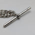 Circa 1900 British antique sterling silver super thick Albert chain 71g turtle charm fob